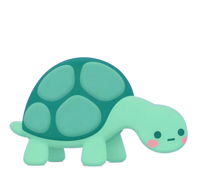 A turtle with its neck pushed forward